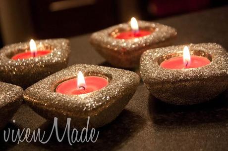 Glitter Tealight Holders