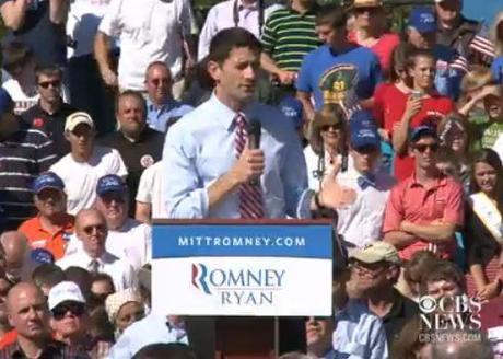 Vice-presidential candidate Paul Ryan criticized Barack Obama for not doing enough to help the economy. Photo: CBS News.