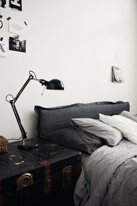 A bedroom in grey
