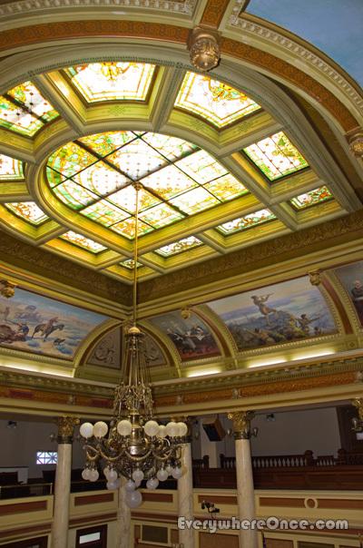 Montana State Capitol Chandelier Stained Glass