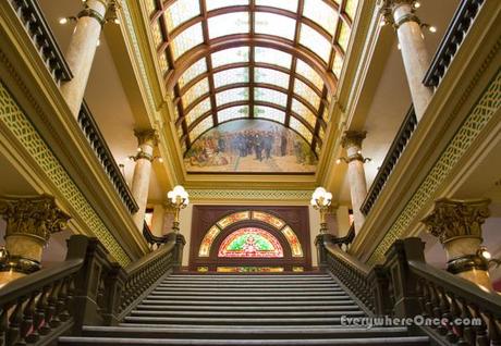 Montana State Capitol Staircase, Stained Glass