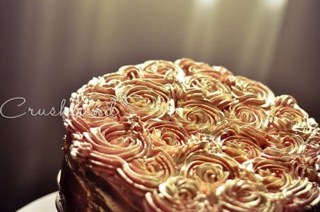 Antique Golden Rose Birthday Cake