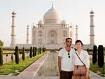 Travis and Sonya with the Taj in the background