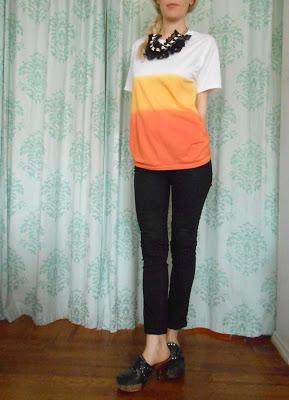 (Almost) Candy Corn Dip Dye T-Shirt