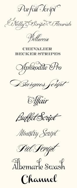 Top Wedding Fonts of 2012