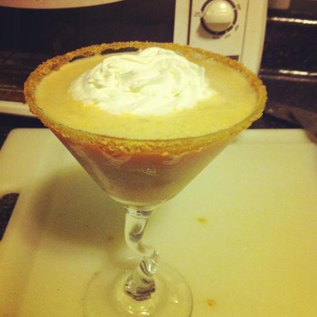 Carving pumpkins, drinking pumpkin pie martinis, recipe enclosed