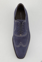 Soft 'n' Strong:  Bergdorf Goodman Topstitched Suede Wing-Tip