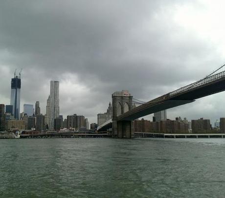 I just watched Mayor Bloomberg board a helicopter in DUMBO, and head out over the city, to assess the damage. I started to cheer for him, but no one joined me. They should have. He deserves it, for keeping the city in a state of general order.
On this side of Brooklyn, in my elevated upper crust neighborhood, there’s little damage. But from our vantage point, we can see that the lights are still out in downtown Manhattan. Even in the daytime, it looks eerie.
Looking to volunteer out on the Rockaways, or in Breezy Point, if anyone knows of organizations.