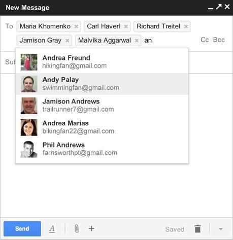 Autocomplete Profiles - Gmail Compose