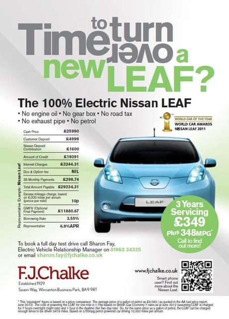 Time to turn over a new LEAF (£1600 deposit contribution towards a brand new Nissan LEAF)