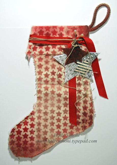 HS Canvas Corp Tattered Angels xmas stocking 