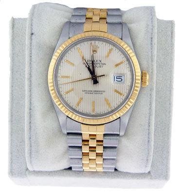 Rolex Gents Two Tone Datejust Tapestry Dial Watch