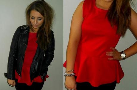 Red Peplum Top