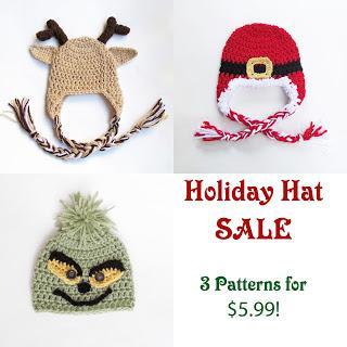 New Holiday Pattern Release: Reindeer, Santa & Grinch Hat