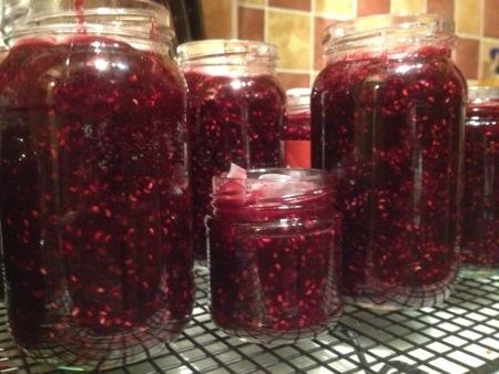 Raspberry, bramble and redcurrant jam