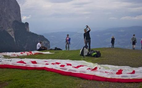 En-route to paragliding in Alpe di Siusi (Seiser Alm)