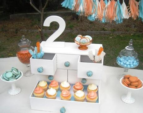 Aqua and Orange themed 2nd Birthday by Make It Shine Events