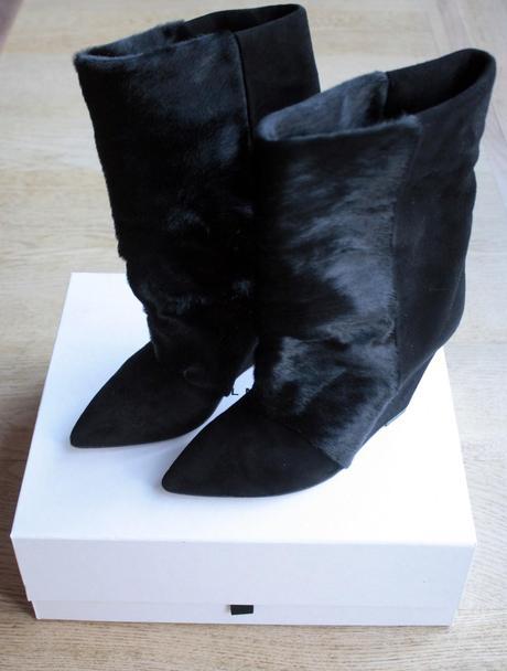 The Lazio boots - Isabel Marant fur & suede wedge boots