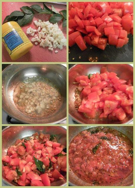 South Indian Style, Hot & Spicy Tomato & Garlic Chutney - collage
