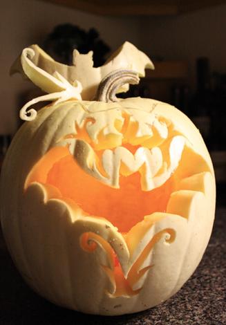 white bat scroll pumpkin Halloween Eye Candy: Pumkin   palooza!