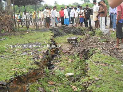 Effects on national highway in Jharkhand State of India due to 19th September Earthquake.