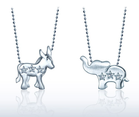 Alex Woo Donkey and Elephant Little Activist Pendants