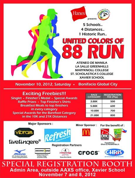 United Colors of 88 Nov.10 RUN , Last 2 Days to Register – @ Mizuno Outlets or Xavier