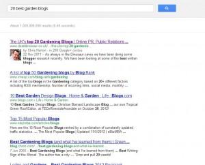 garden blog search results on google