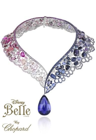 chopard disney princess jewelry Belle necklace, chopard disney, harrods