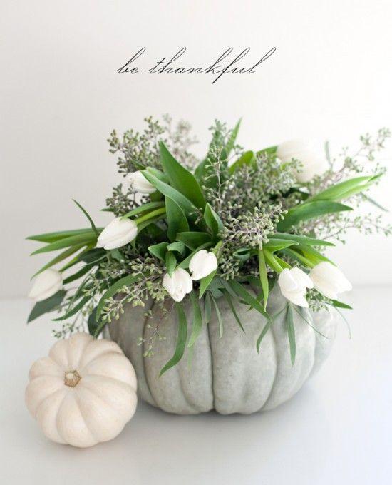 Thanksgiving Table Centerpiece Decorating Ideas White Pumpkin home design trend 1 22 Days of Gratitude: Inspiration for the Thanksgiving Table
