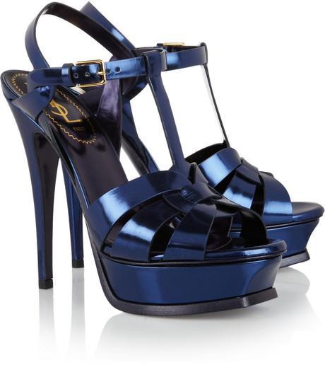 YSL Tribute Mirrored Leather Sandals are Iconic Shoes for Women