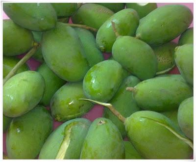 unripe mangoes