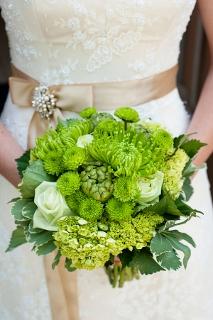 bridal bouquet in green