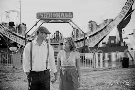 hipster carnival themed engagement photography