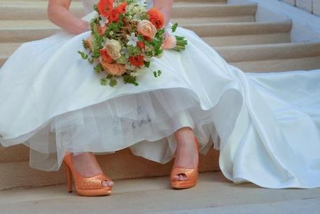 tangerine or orange wedding shoes
