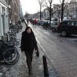 Annie in the streets of Amsterdam