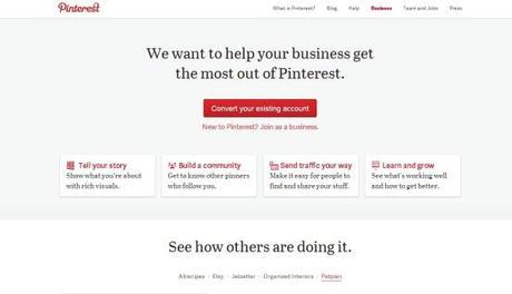 Pinterest for Business Page