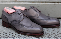 Grey For All Seasons:  Carmina for Epaulet Fitzgerald Shortwing Slate Tumbled Calfskin Wingtip