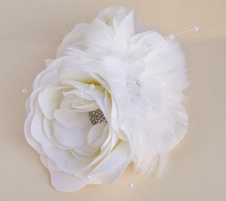 Ivory Bridal Hair Accessories, Bridal Headpiece, Bridal Hair Flowers, Ivory Wedding Hair, Pearl, Crystal, Ready to Ship