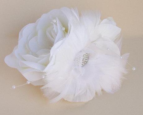 Ivory Bridal Hair Accessories, Bridal Headpiece, Bridal Hair Flowers, Ivory Wedding Hair, Pearl, Crystal, Ready to Ship