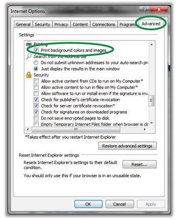 Tip: Printing Charts When Printing Reports