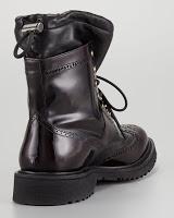 All The Elements To Boot:  Prada Leather Sock Wing-Tip Boot