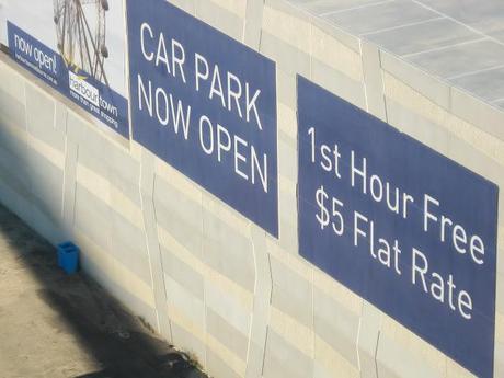 cheap parking sign in the docklands