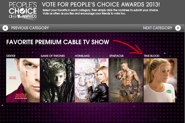 Vote for True Blood to win 2013 People’s Choice Award