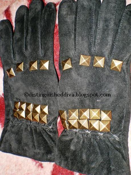 DIY: Spiked Leather gloves