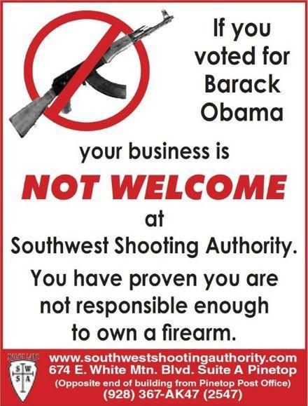 Arizona Gun Store Owner Cope Reynolds Tells Obama Voters Turn Around and Leave