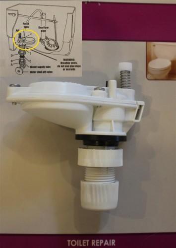 Clamshell toilet fill valve