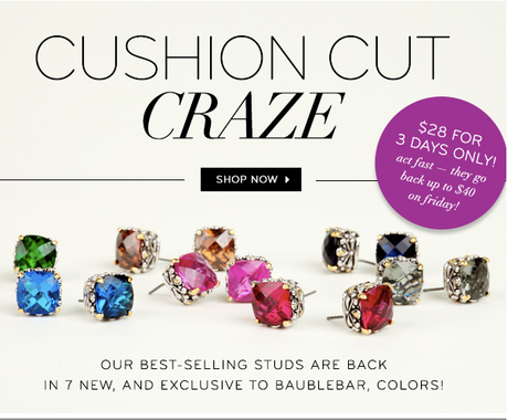 baublebar cushion cut earrings sale promo code free ship covet her closet celebrity fashion blog how to trends 2012