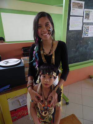 My kids in their Montessori school's Foundation Day dress rehersal