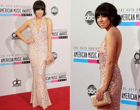 Carly Rae Jepsen in Pretty Baby Pink Gown at the 40th Annual AMA Night